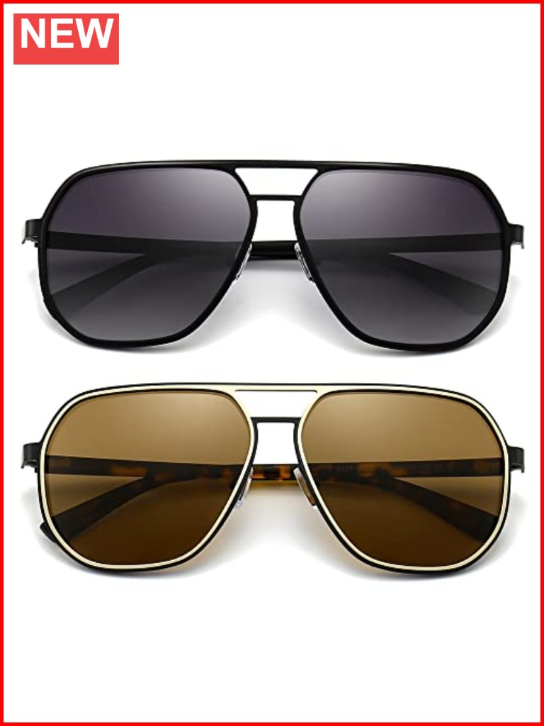 Polygon Aviator Sunglasses Polarized Tr90 Frame Uv Protection